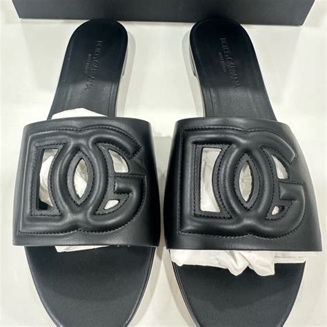 dolce gabbana milenials|Calfskin slides with DG Millennials logo .